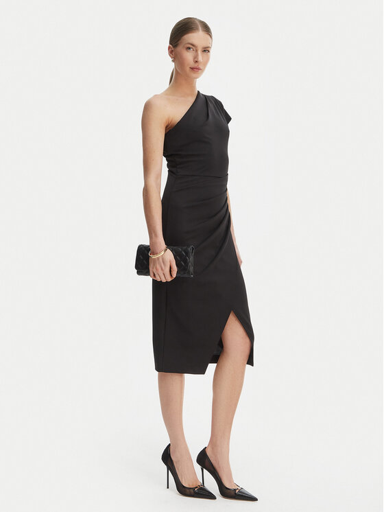 Rinascimento Rinascimento Коктейлна рокля CFC0127793003 Черен Slim Fit