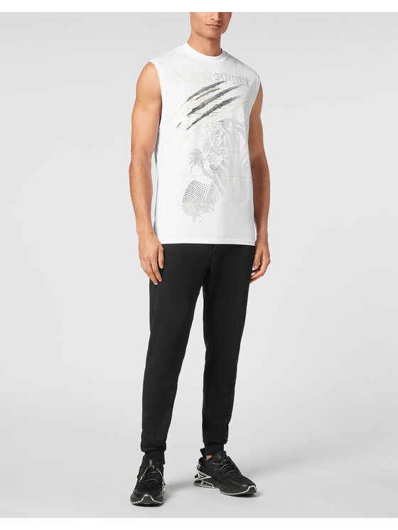 Plein Sport Plein Sport Tank top 22973 Biały Regular Fit