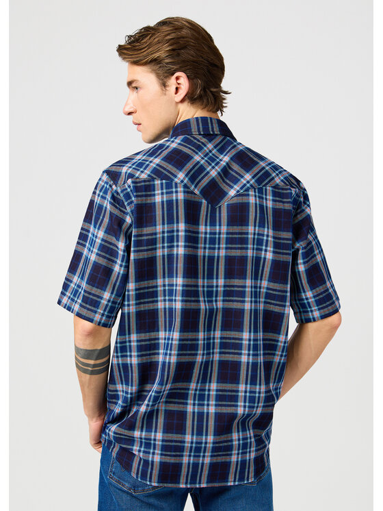 Wrangler Wrangler Camicia SS WESTERN SHIRT Blu Regular Fit
