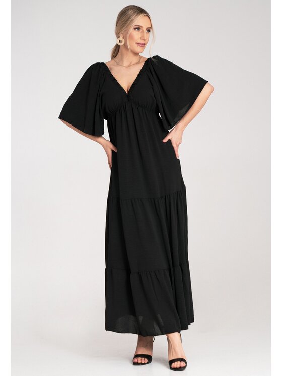 FIGL FIGL Letní šaty M1185 Černá Relaxed Fit