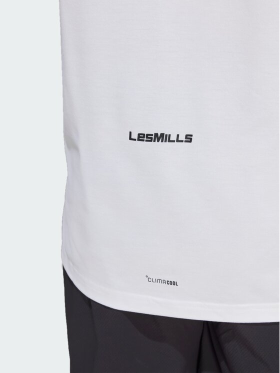 adidas adidas Koszulka techniczna Les Mills Graphic Tee Biały Slim Fit