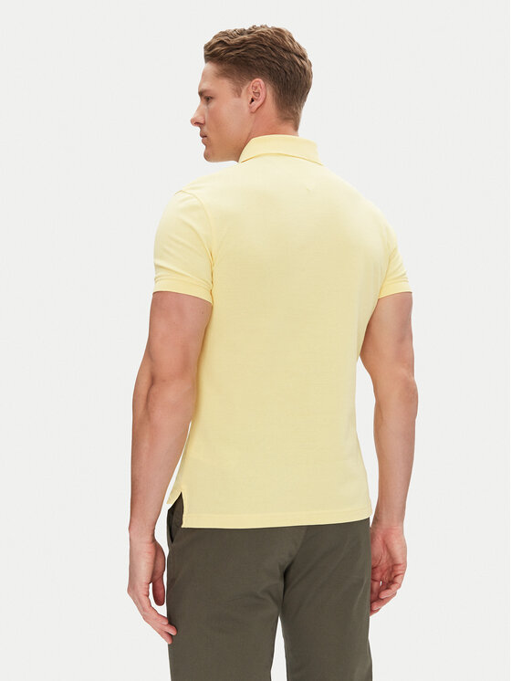 Tommy Hilfiger Tommy Hilfiger Тениска с яка и копчета 1985 MW0MW17771 Жълт Slim Fit