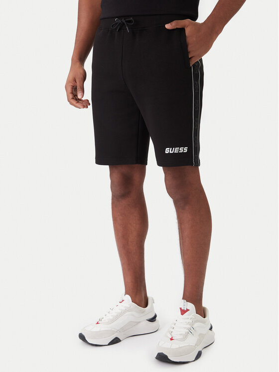 Guess Szorty materiałowe Mickey Z4RD04 KB3P2 Czarny Regular Fit