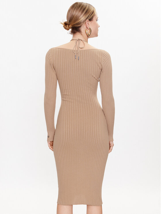 Guess Guess Трикотажна сукня W3RK35 Z30L1 Бежевий Slim Fit