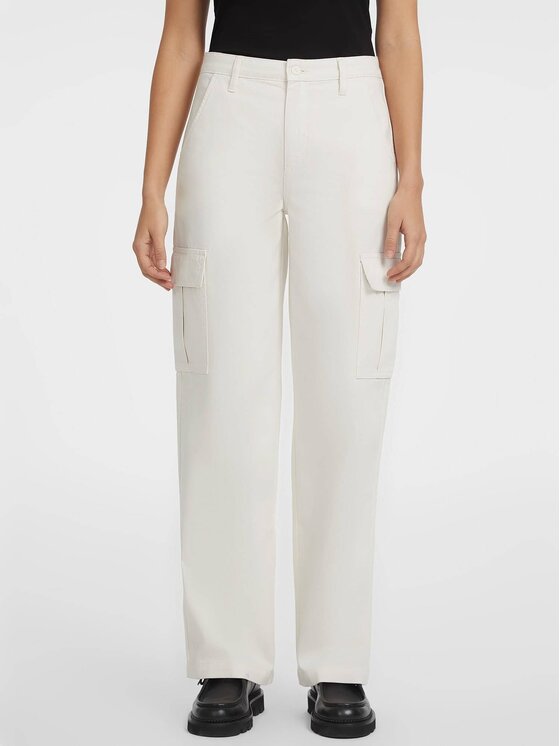 Guess Jeans Guess Jeans Kalhoty z materiálu 165623 Béžová Slim Fit