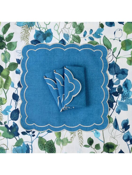 Roseberry Home Roseberry Home Serwetki haftowane Blue Petali Niebieski