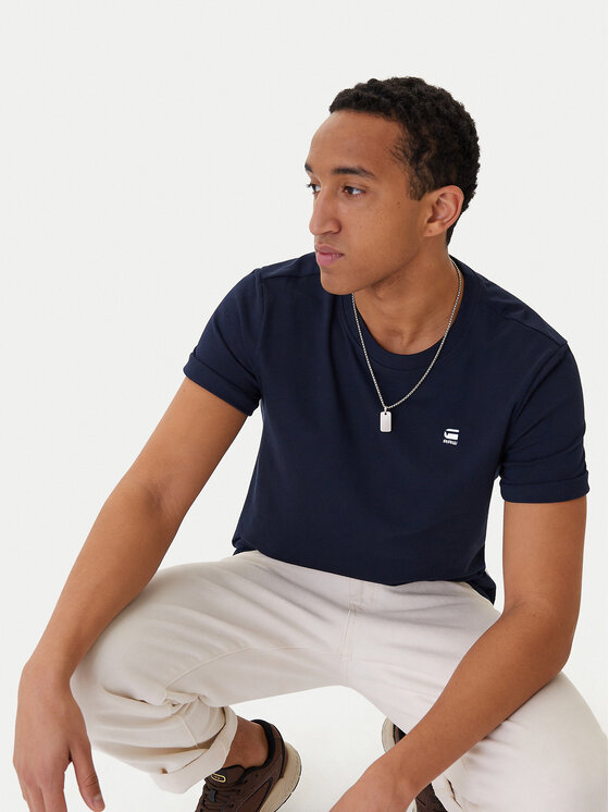 G-Star Raw G-Star Raw Tričko Lash R T D16396-2653-B111 Tmavomodrá Regular Fit