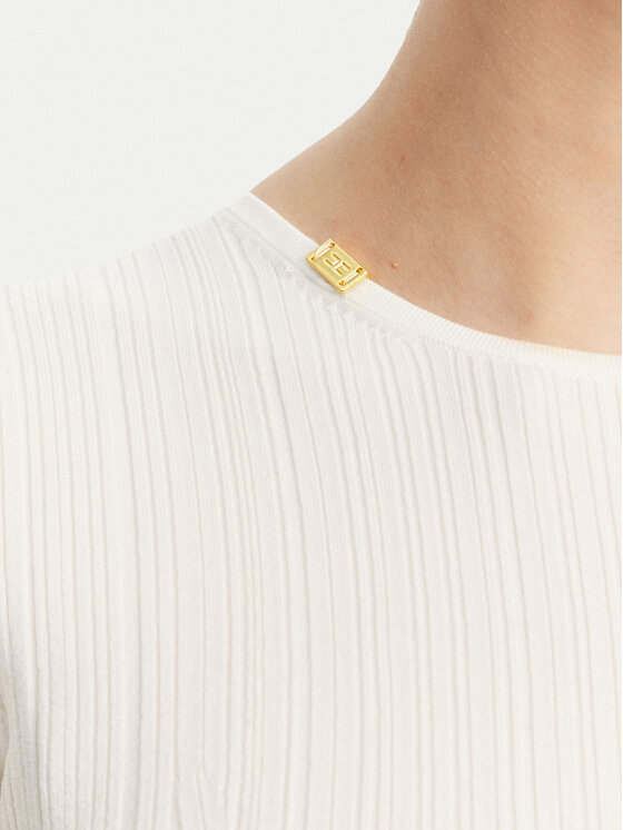 Elisabetta Franchi Elisabetta Franchi Sweter MK-55B-51E2 Biały Slim Fit