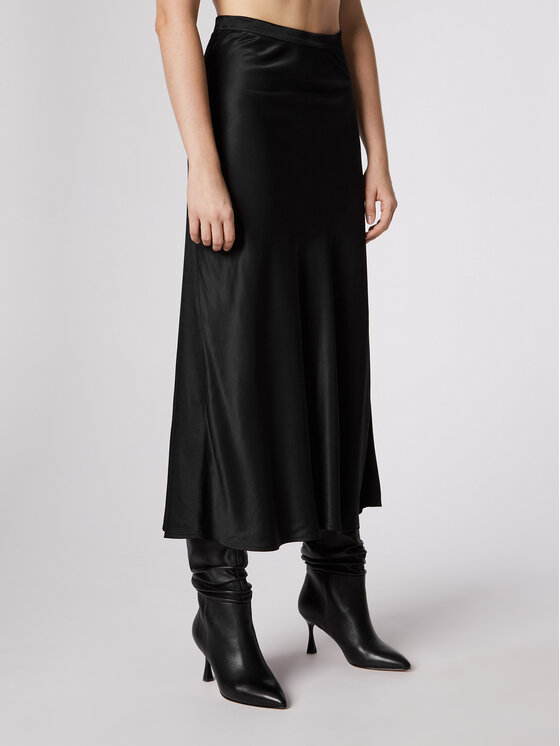 Simple Simple Midi sukně SDD501 Černá Regular Fit