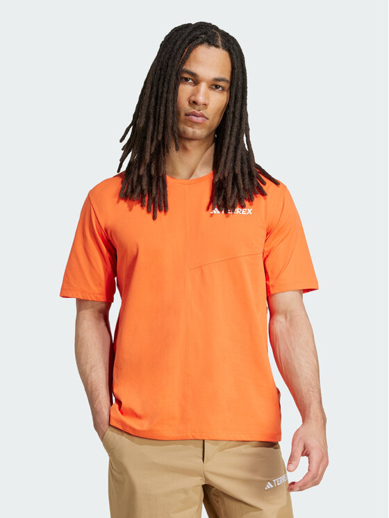 adidas adidas Koszulka techniczna 140907 Pomarańczowy Regular Fit