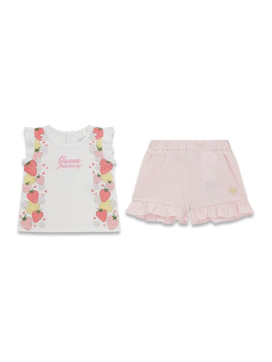Guess Póló és rövidnadrág A6GG00 K6YW0 Fehér Regular Fit