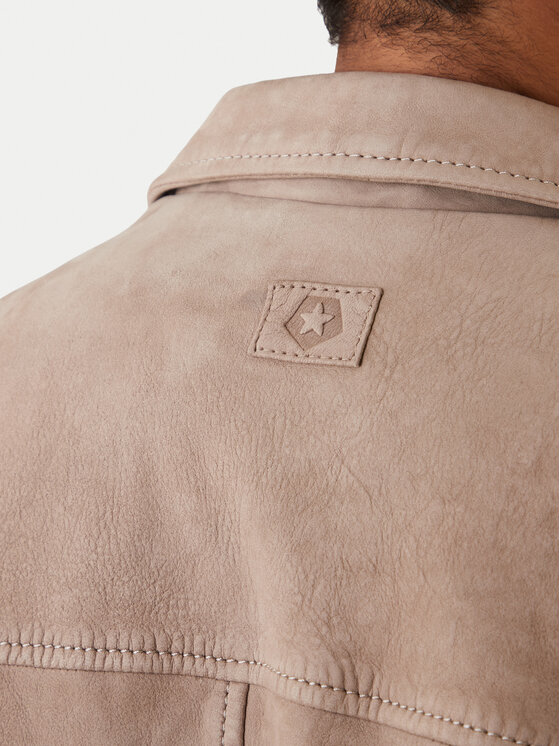 Milestone Milestone Ādas jaka Valerio 612205 60790 Bēšs Regular Fit