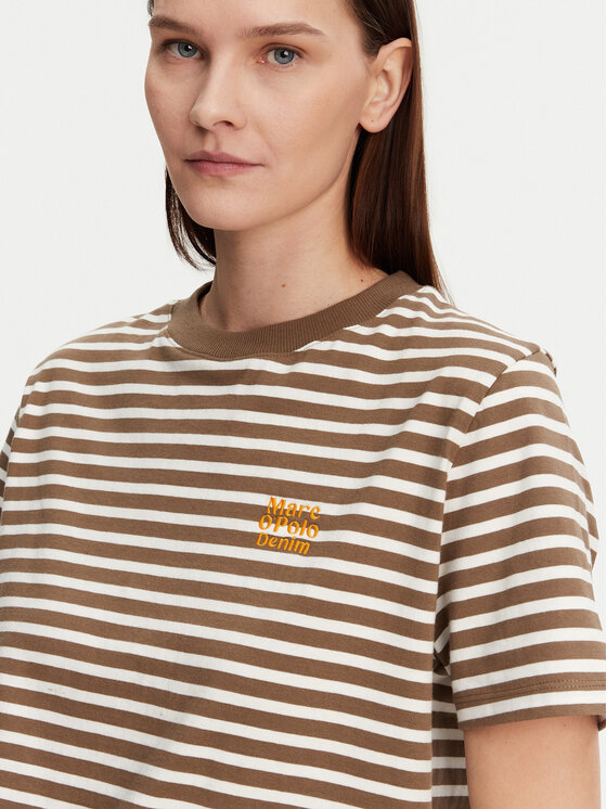 Marc O'Polo Denim Marc O'Polo Denim T-Shirt 500 0005 953 Hnědá Relaxed Fit