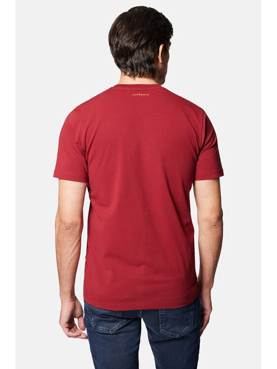 Lancerto Lancerto T-Shirt Jeffrey TS073124000003 Bordowy Regular Fit