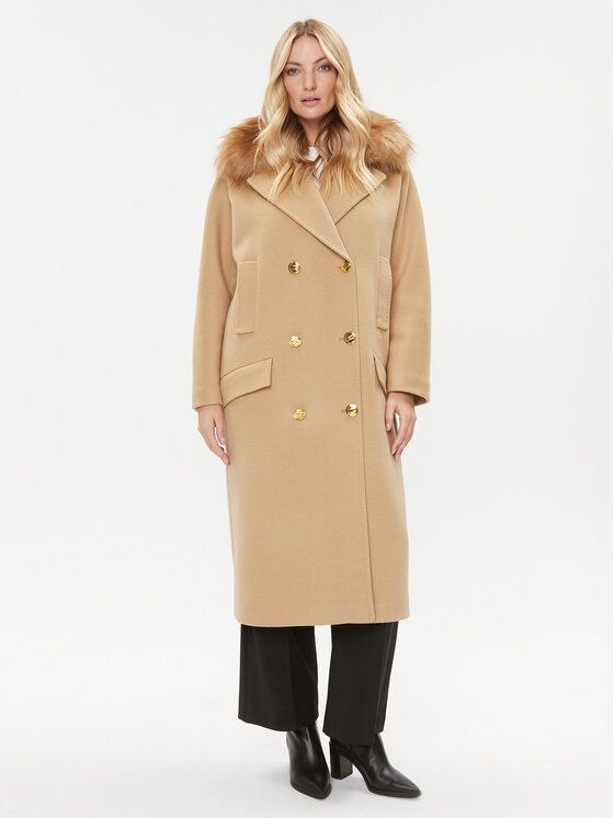 Elisabetta Franchi Elisabetta Franchi Villane mantel CP-44D-36E2-V1000 Pruun Regular Fit