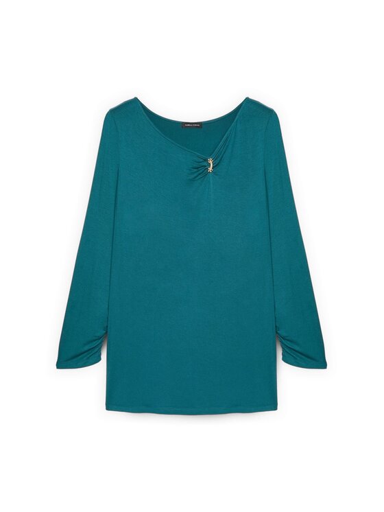 Fiorella Rubino Fiorella Rubino Bluzka G04YL008939N035 Turkusowy A-Line Fit