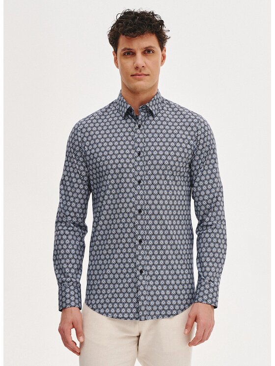 Pako Lorente Pako Lorente Koszula P25SF-1X-035 Granatowy Slim Fit