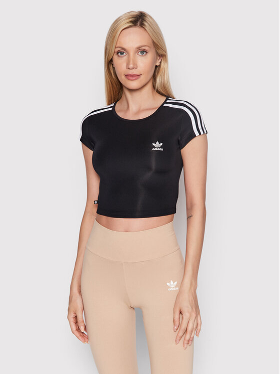 adidas Tricou adicolor Classics 3-Stripes HM4710 Negru Slim Fit