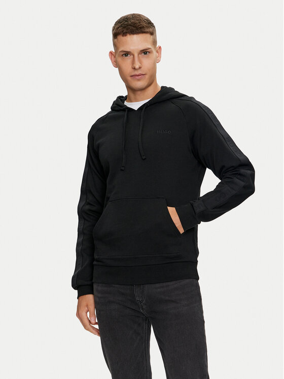HUGO Hugo Majica dugih rukava Tonal Logo 50520502 Crna Regular Fit