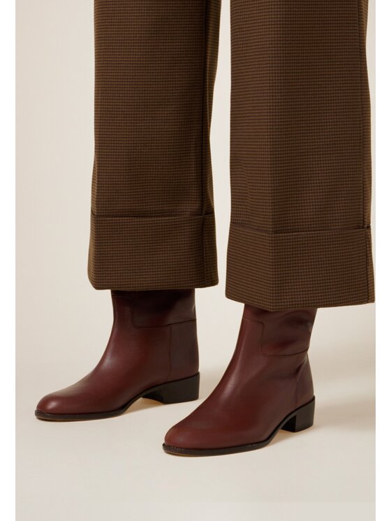 Oltre Oltre Pantaloni di tessuto P042R008972N0Z2 Marrone Cropp Fit