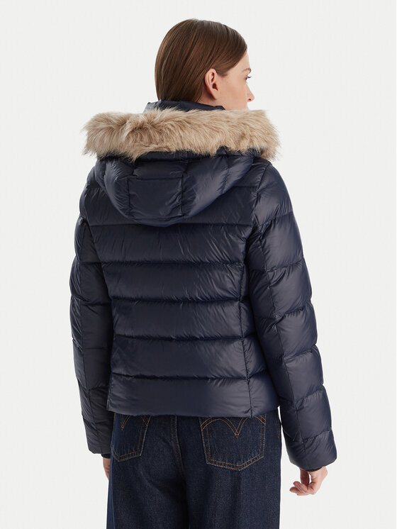 Tommy Hilfiger Tommy Hilfiger Kurtka puchowa WW0WW47354 Granatowy Slim Fit