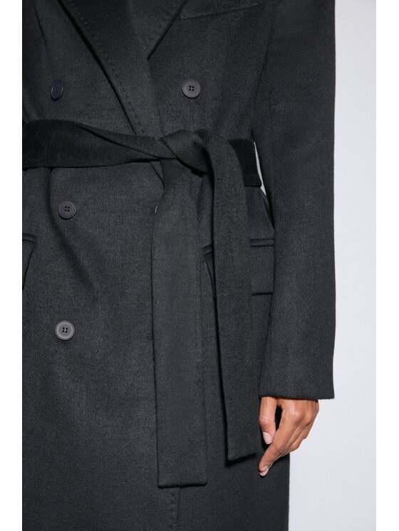 Estro Estro Μάλλινο παλτό ER00120604 Μαύρο Loose Fit