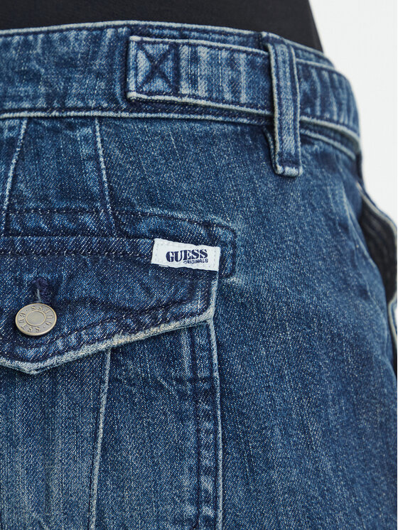Guess Guess Jeans hlače W5YA2D D5R0D Mornarsko modra Straight Leg
