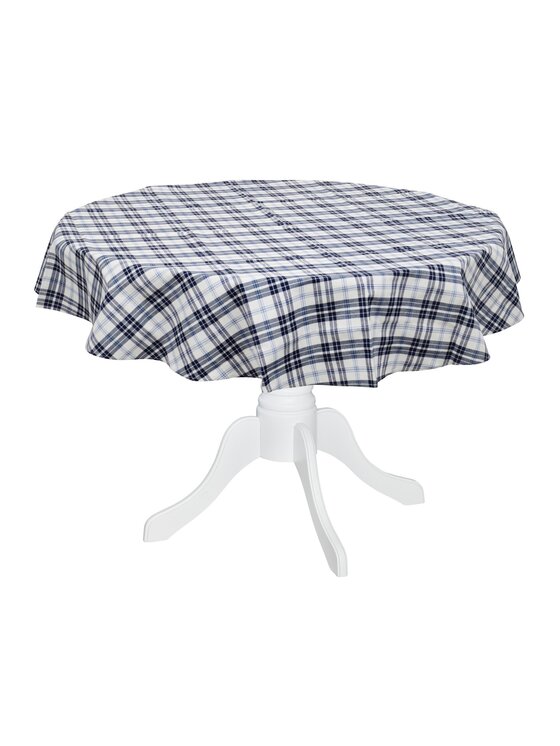 Roseberry Home Roseberry Home Obrus Blue Plaid Biały