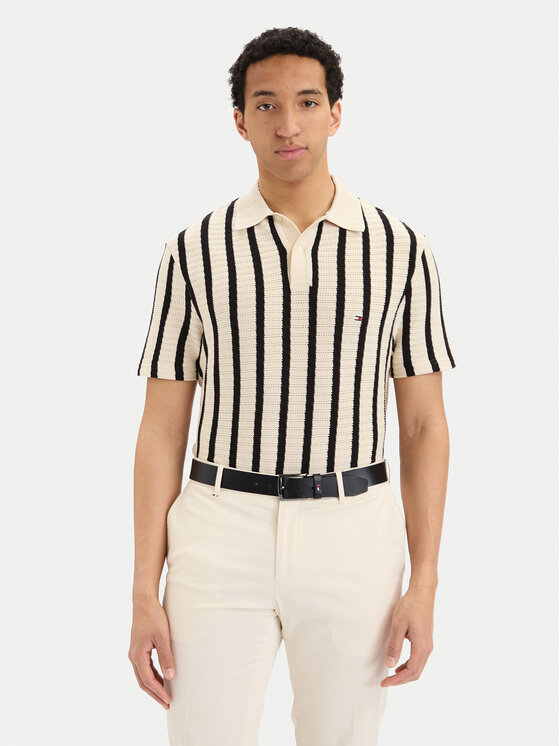 Tommy Hilfiger Tommy Hilfiger Pulover MW0MW42770 Kremna Regular Fit