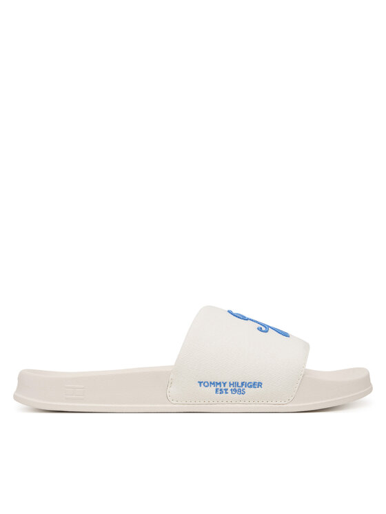 Tommy Hilfiger Tommy Hilfiger Pantoletten Logo Embroidery Canvas Pool Slides FM0FM05858 Weiß