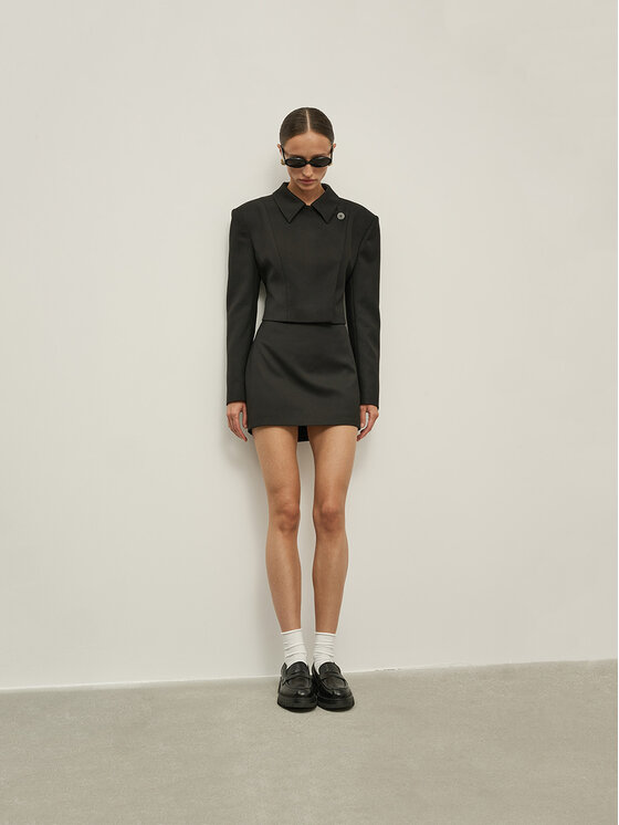 La Mania La Mania Spódnica ANTICO Czarny Classic Fit