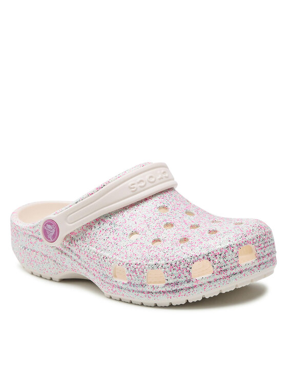 Crocs Șlapi Classic Glitter Clog K 206993 Alb | Modivo.ro