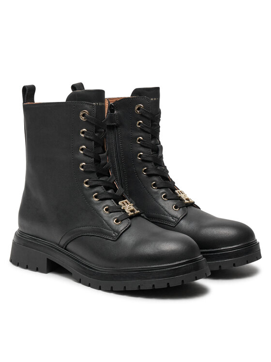 Tommy Hilfiger Tommy Hilfiger Schnürstiefeletten Lace Up Bootie T3A5-33568-0092 S Schwarz