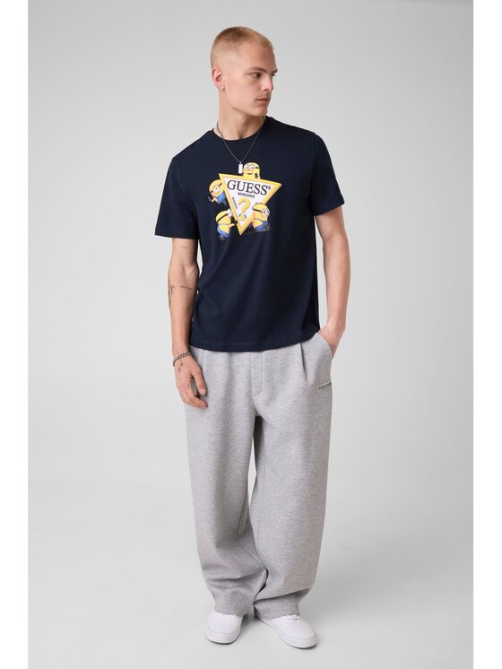 Guess Jeans Guess Jeans T-Shirt 183589 Modrá Classic Fit