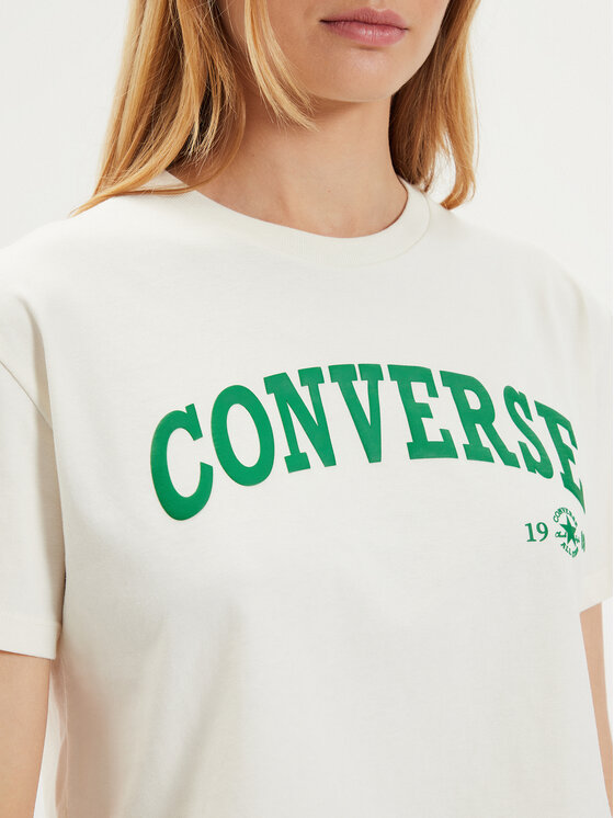 Converse Converse T-krekls W Retro Chuck Cropped Tee 10027151-A03 Écru Regular Fit