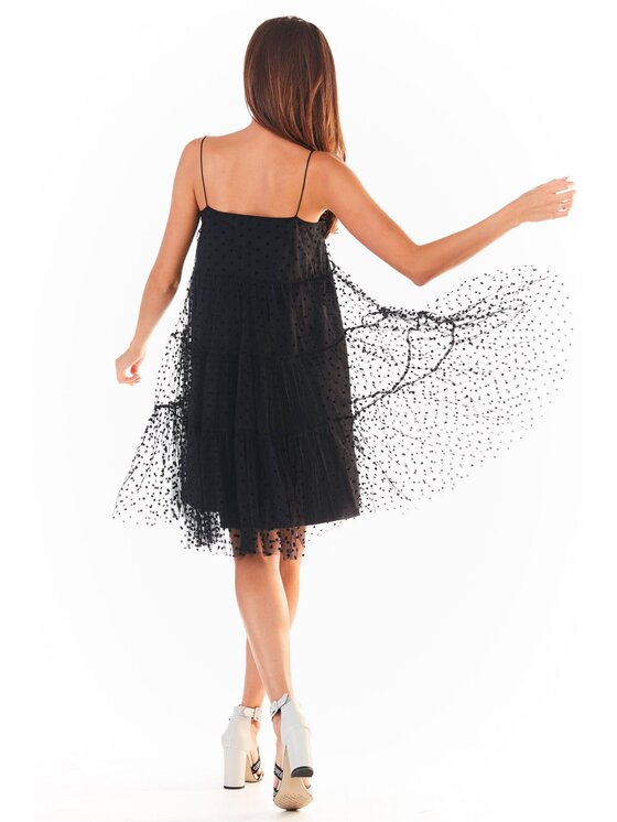 Awama Awama Sukienka letnia A356 Czarny Basic Fit
