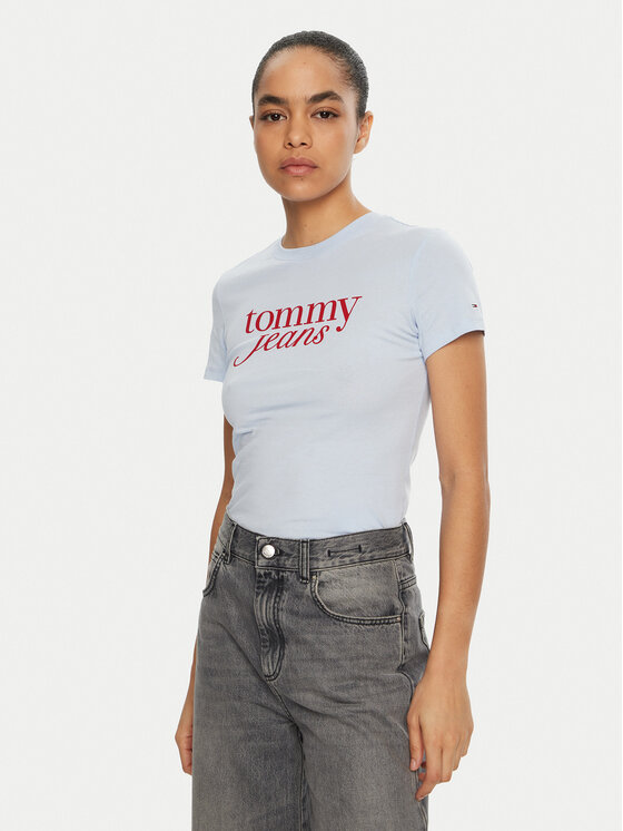 Tommy Jeans Tommy Jeans Póló Essential DW0DW19447 Kék Slim Fit