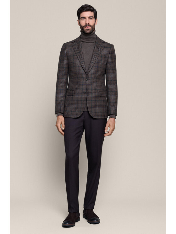Lancerto Lancerto Marynarka Mantova MA073226000002 Brązowy Regular Fit