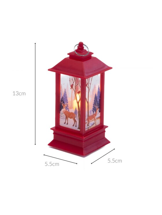 MIAhome MIAhome Lampion świąteczny LED z reniferem Czerwony