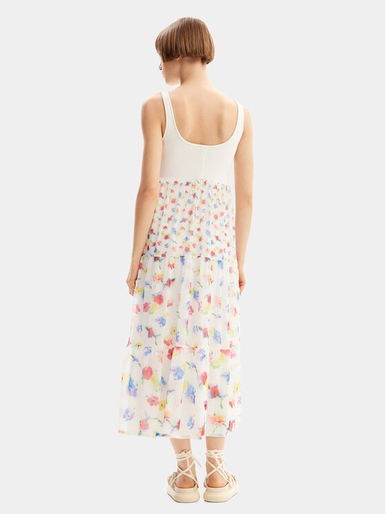 Desigual Desigual Φόρεμα καλοκαιρινό Vancouver 24SWVK58 Λευκό Regular Fit