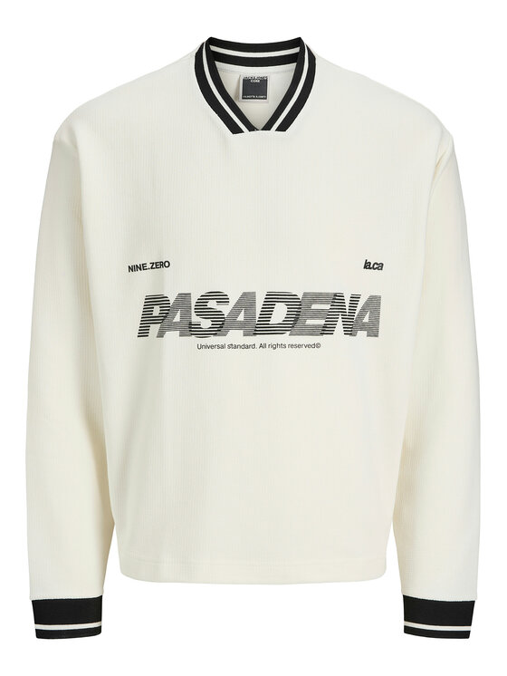 Jack & Jones Jack & Jones Mikina Horizon 12278566 Bílá Oversize