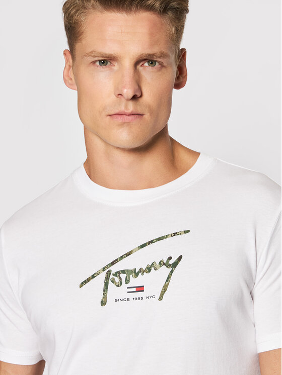 Tommy Jeans T-shirt Tjm Hand Written Linear Logo DM0DM10945 Bianco Regular  Fit • Modivo.it