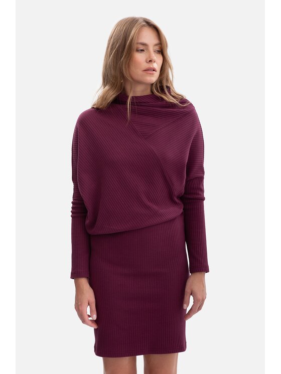 BeWear BeWear Sukienka dzianinowa b309 Fioletowy Baggy Fit