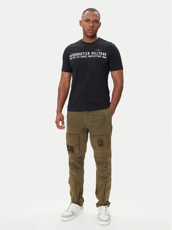 Aeronautica Militare Aeronautica Militare T-shirt 252TS1942UJ00538 Crna Regular Fit