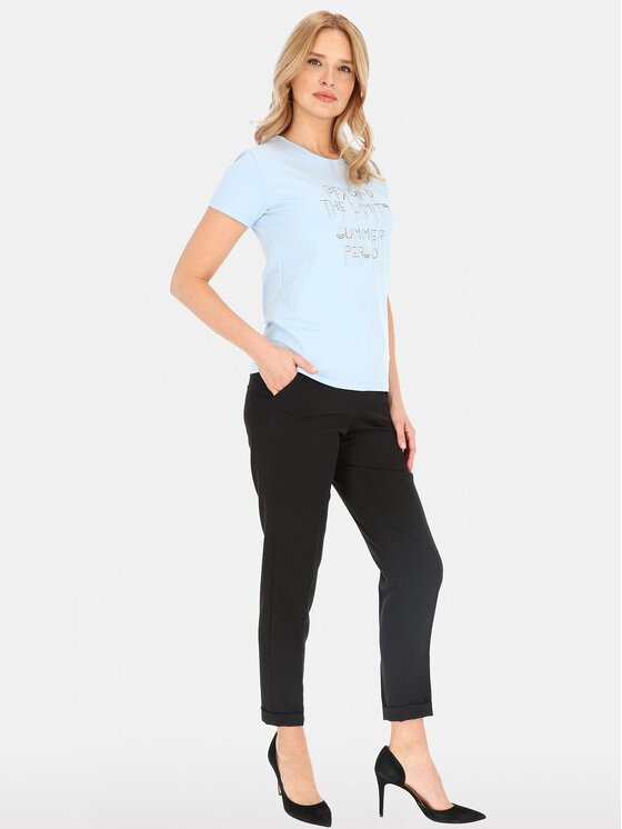 Perso Perso T-Shirt TCE241100F Błękitny Regular Fit