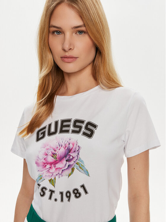 Guess Guess T-krekls Peony V4YI15 J1314 Balts Regular Fit