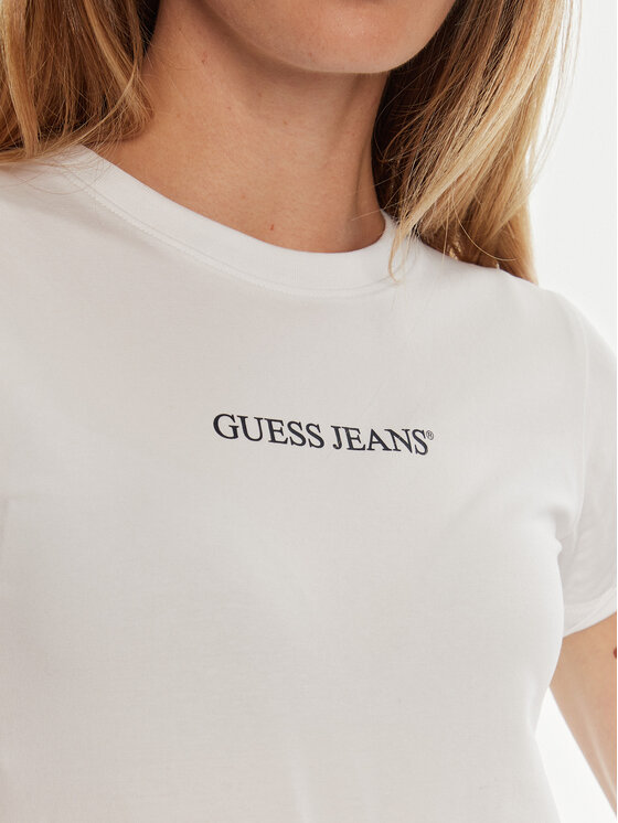 Guess Jeans Guess Jeans T-Shirt W4YI01 J1314 Biały Slim Fit