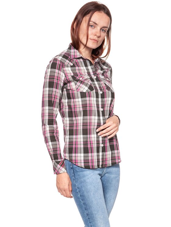 Wrangler Wrangler Koszula CHECK SHIRT Różowy Regular Fit