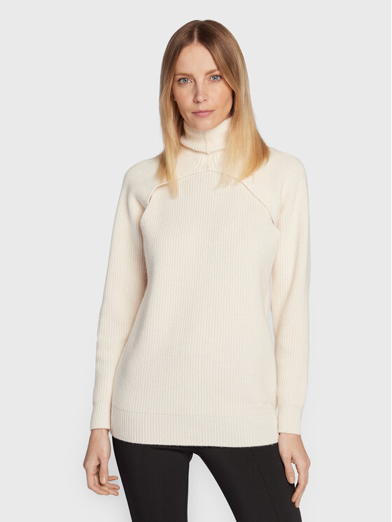 Calvin Klein Calvin Klein Rollkragenpullover K20K205092 Écru Relaxed Fit