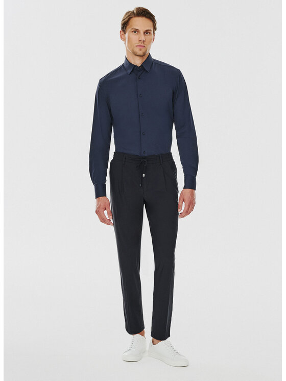 Pako Lorente Pako Lorente Spodnie garniturowe P24WF-6G-001 Granatowy Super Slim Fit